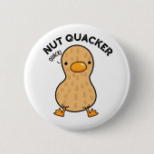 Nut Quacker Grappige Pindakaas Ronde Button 5,7 Cm (Voorkant)