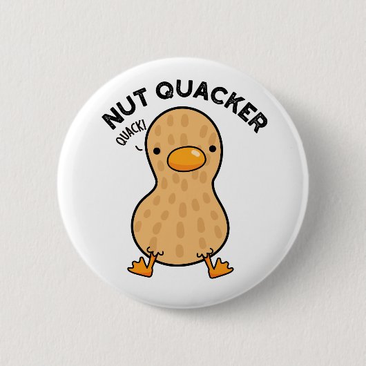 Nut Quacker Grappige Pindakaas Ronde Button 5,7 Cm (Voorkant)