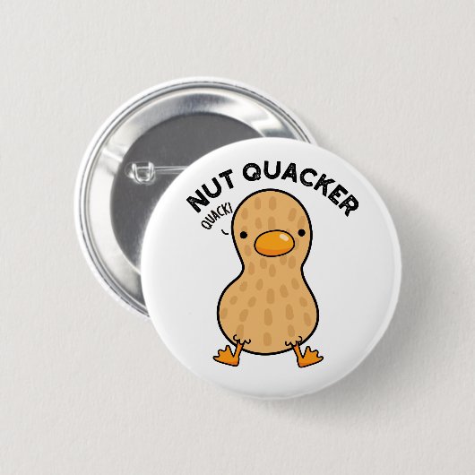 Nut Quacker Grappige Pindakaas Ronde Button 5,7 Cm (Voorkant /achterkant)