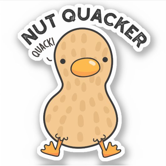 Nut Quacker Grappige Pindakaas Sticker (Voorkant)