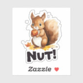Nut! Schattigee Eekhoorn Herfst Seizoen Sticker (Vel)