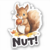 Nut! Schattigee Eekhoorn Herfst Seizoen Sticker (Voorkant)