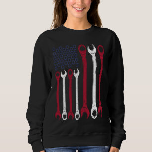 Nut Screw WFrench Mechanic Garage 4th of Juli Vere Trui