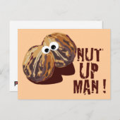 'NUT UP MAN' humoristische parodie Briefkaart (Voorkant / Achterkant)