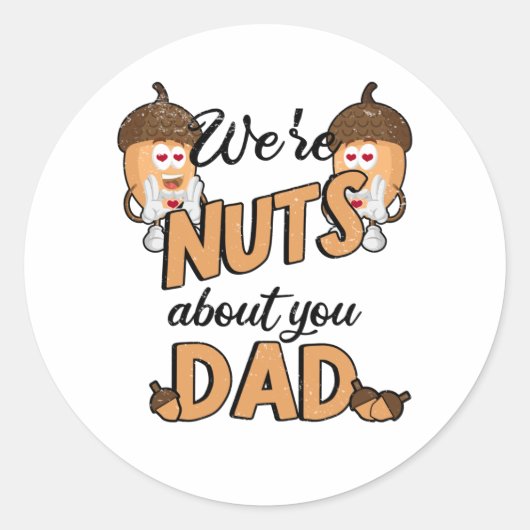 Nut Vaderdag Mannelijke Dag Papa Papa Nut Paternot Ronde Sticker (Voorkant)