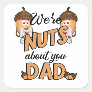 Nut Vaderdag Mannelijke Dag Papa Papa Nut Paternot Vierkante Sticker