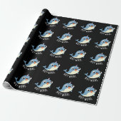 Nut-whal Grappige Narwhal Pun Donker BG Cadeaupapier (Uitgerold)