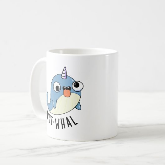 Nut-whal Grappige Narwhal Pun Koffiemok (Voorkant links)