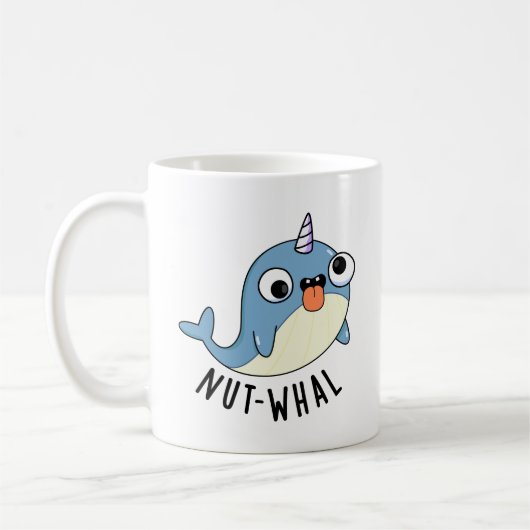 Nut-whal Grappige Narwhal Pun Koffiemok (Links)
