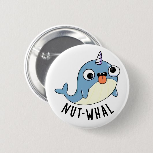 Nut-whal Grappige Narwhal Pun Ronde Button 5,7 Cm (Voorkant /achterkant)