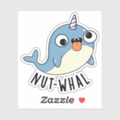 Nut-whal Grappige Narwhal Pun Sticker (Vel)