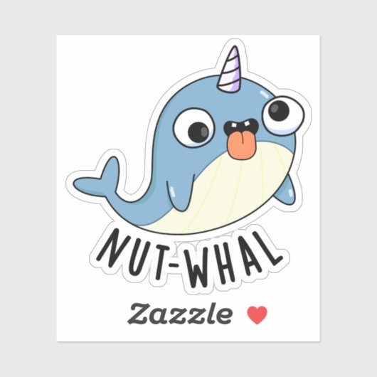 Nut-whal Grappige Narwhal Pun Sticker (Vel)