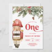 Nutcracker 1e verjaardag Kerst uitnodiging (Voorkant)