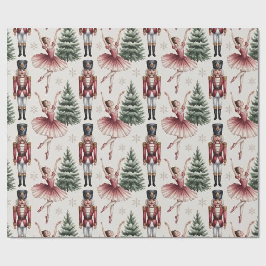 Nutcracker Ballerina ballet dancer christmas tree  Cadeaupapier (Vlak)