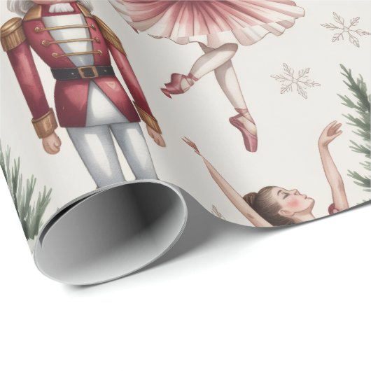 Nutcracker Ballerina ballet dancer christmas tree Cadeaupapier (Rol Hoek)