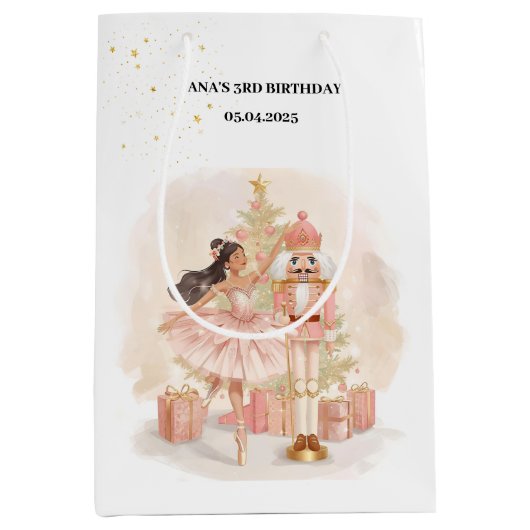 Nutcracker Ballerina Birthday Gift Medium Cadeauzakje (Voorkant)