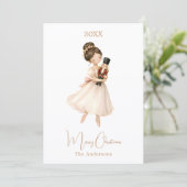 Nutcracker Ballerina eenvoudig Kerstmis Feestdagenkaart (Staand voorkant)