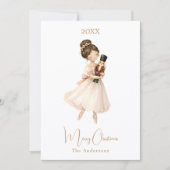 Nutcracker Ballerina eenvoudig Kerstmis Feestdagenkaart (Voorkant)