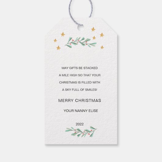 Nutcracker Ballerina kerstcadeautassen Cadeaulabel (Achterkant)