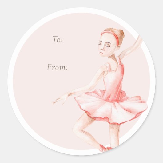 Nutcracker Ballerina “To/From” Christmas Sticker (Voorkant)