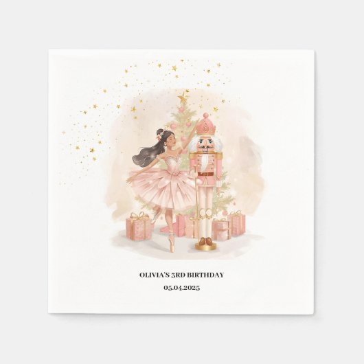 Nutcracker Ballerina Verjaardag Servet (Voorkant)