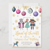 Nutcracker Ballerina Winter Birthday Uitnodiging (Voorkant)