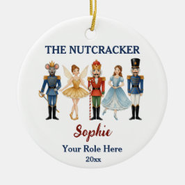 Nutcracker Ballet Aangepaste Naam & Rol Keramisch Ornament