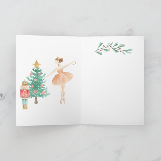 Nutcracker Ballet Afbeeldingen Kleindochter Kerstm Feestdagen Kaart (Binnen)