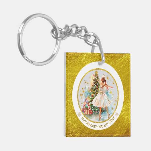 Nutcracker Ballet Ballerina - Christmas Keepsake Sleutelhanger (Voorkant Links)