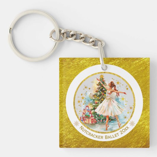 Nutcracker Ballet Ballerina - Christmas Keepsake  Sleutelhanger (Voorkant)