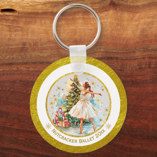 Nutcracker Ballet Ballerina - Christmas Keepsake Sleutelhanger (Achterkant)
