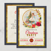 Nutcracker Ballet Ballerina - Christmas Party Feestdagenkaart (Voorkant / Achterkant)