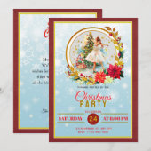 Nutcracker Ballet Ballerina - Christmas Party Feestdagenkaart (Voorkant / Achterkant)