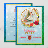 Nutcracker Ballet Ballerina - Christmas Party Feestdagenkaart (Voorkant / Achterkant)