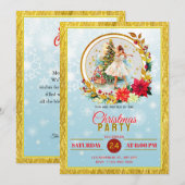 Nutcracker Ballet Ballerina - Christmas Party Feestdagenkaart (Voorkant / Achterkant)