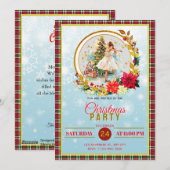 Nutcracker Ballet Ballerina - Christmas Party Feestdagenkaart (Voorkant / Achterkant)