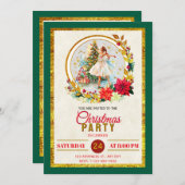 Nutcracker Ballet Ballerina - Christmas Party Feestdagenkaart (Voorkant / Achterkant)