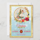 Nutcracker Ballet Ballerina - Christmas Party Feestdagenkaart (Voorkant)