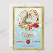 Nutcracker Ballet Ballerina - Christmas Party Feestdagenkaart (Voorkant)