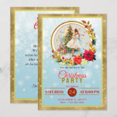 Nutcracker Ballet Ballerina - Christmas Party Feestdagenkaart (Voorkant / Achterkant)