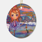 Nutcracker Ballet Black Cat Candy Canes Cute Keramisch Ornament (Links)