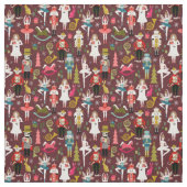 Nutcracker Ballet burgundy Stof (Swatch)