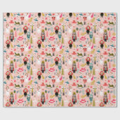 Nutcracker Ballet Characters - roze Cadeaupapier (Vlak)