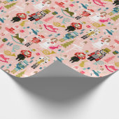 Nutcracker Ballet Characters - roze Cadeaupapier (Hoek)