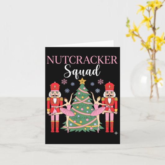 Nutcracker Ballet Christmas Ballerina Nk Dance Squ Kaart (Gele Bloem)