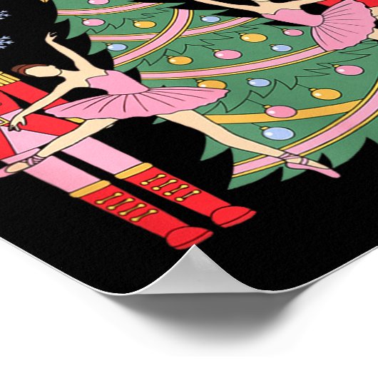 Nutcracker Ballet Christmas Ballerina Nk Dance Squ Poster (Hoek)