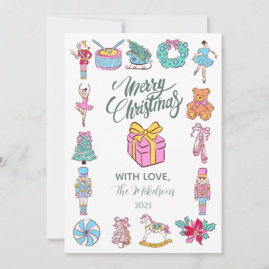 Nutcracker Ballet Christmas Feestdagenkaart (Voorkant)