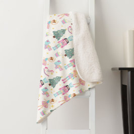 Nutcracker Ballet Christmas Holiday Baby Girl Sherpa Deken