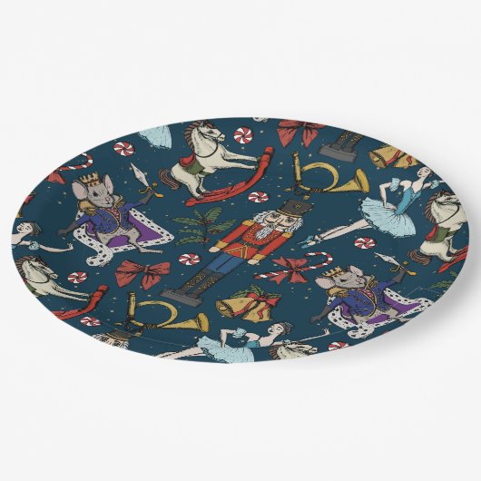 Nutcracker Ballet Christmas Navy Xmas Party Papieren Bordje (Gekanteld)