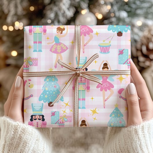 Nutcracker Ballet Christmas Pastel Wrapping Paper Cadeaupapier